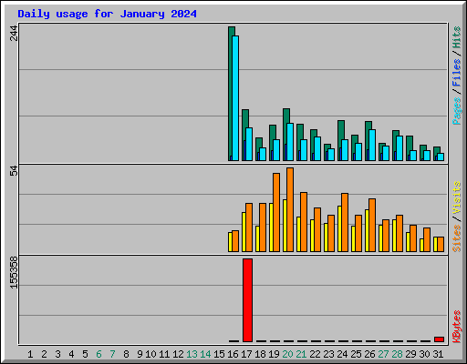 Daily usage for January 2024