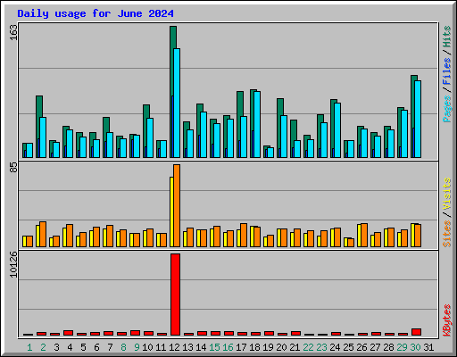 Daily usage for June 2024