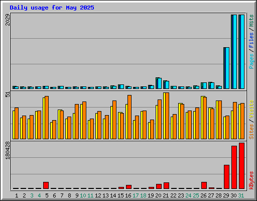 Daily usage for May 2025