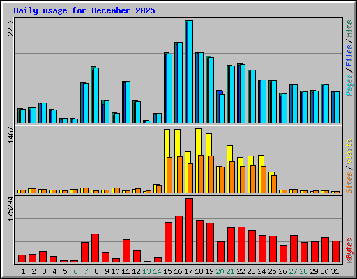 Daily usage for December 2025