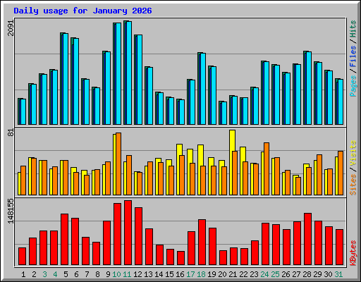 Daily usage for January 2026