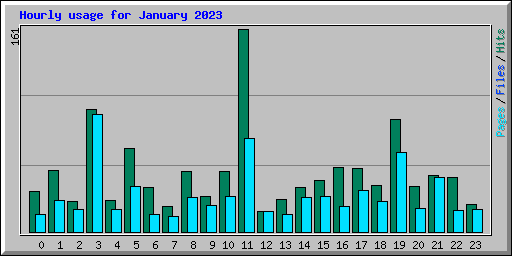 Hourly usage for January 2023