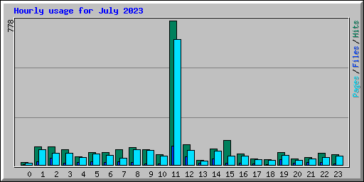 Hourly usage for July 2023