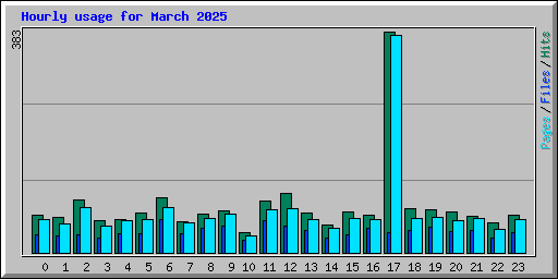 Hourly usage for March 2025