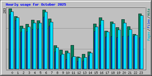 Hourly usage for October 2025