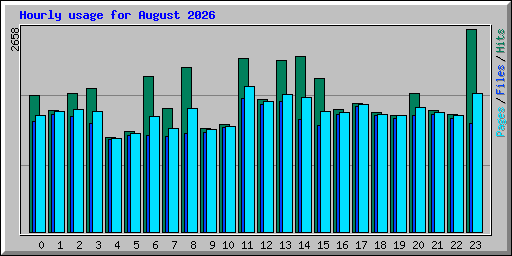 Hourly usage for August 2026